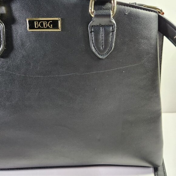 BCBG Purse Shoulder Bag Black with Golden Colour Hardware Polyvinyl Larg… - Picture 13 of 16